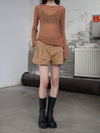 INTO THE EAST 25 Autumn/Winter Grainy Layered Short Casual Pants ITE-E1DGSS027CM20PT-TUO Camel
